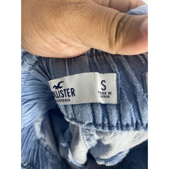HOLLISTER High Rise Blue Chambray Denim Paperback Joggers Womens SZ S - Picture 10 of 13